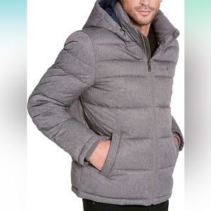 Tommy Hilfiger Men’s Gray Puffer Coat with hood